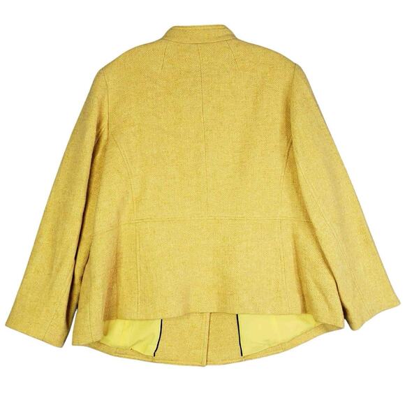 Talbots Blazer Women's Wool Long Sleeve Lined Jacket Yellow Size 16WP Petite - Picture 3 of 8
